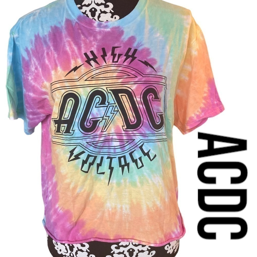 AC/DC Band Tie Dyed Tee Size Medium
